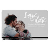 シンプルなSave the date フォト ウェディング ウェブサイト マグネット (横)