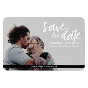 シンプルなSave the date フォト ウェディング ウェブサイト マグネット