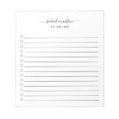 シンプルなTo Doリスト 現代のモノクロ エレガント ノートパッド (正面)