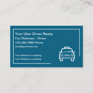 シンプルなUberドライバーのビジネスカードデザイン 名刺