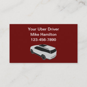シンプルなUberドライバー配車ビジネスカード 名刺