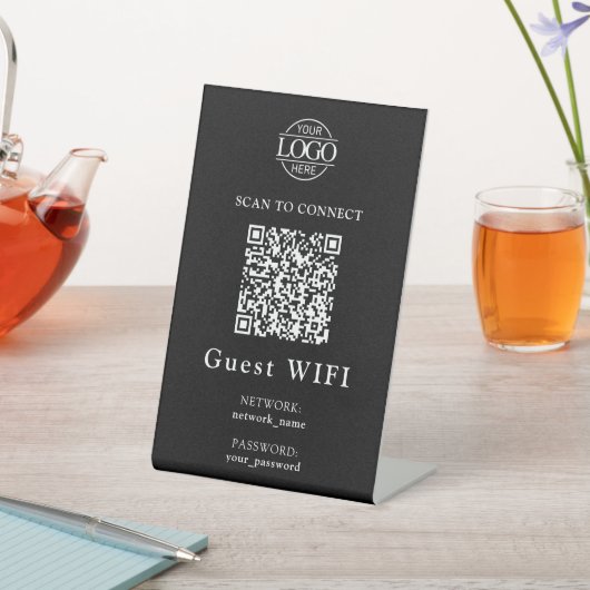 シンプルなWifiパスワード&ネットワーク | ビジネスQRコード 台座サイン (インサイチュ)