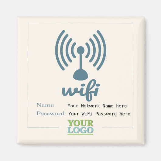 シンプルなWiFi詳細ネットワークパスワード マグネット (正面)