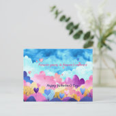 シンプルにおける水彩手描きハート天国 シーズンポストカード (スタンド正面)