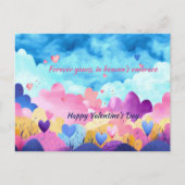 シンプルにおける水彩手描きハート天国 シーズンポストカード (正面)