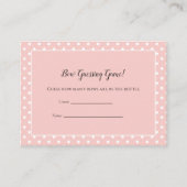 シンプルにかわいいピンクの弓の推測カウントシャワーゲーム エンクロージャーカード (正面)