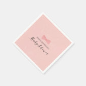 シンプルにかわいいピンクの弓ベビーシャワー スタンダードカクテルナプキン (角)