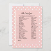 シンプルにかわいいピンクボウベビーキャンディシャワーゲーム 招待状 (正面)