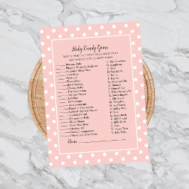 シンプルにかわいいピンクボウベビーキャンディシャワーゲーム 招待状