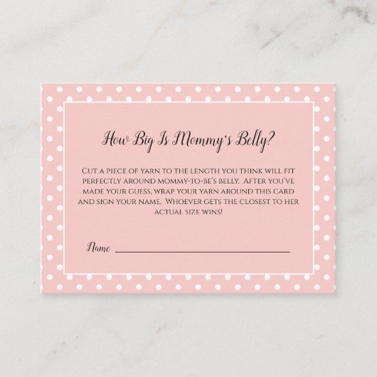 シンプルにかわいいピンクボウモミーベリーサイズゲーム エンクロージャーカード (正面)