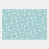 シンプルにかわいいブルーグリーンクリスマスホリデー ラッピングペーパーシート (正面2)