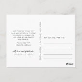 シンプルにまとめた | 結婚式の写真にお礼 ポストカード (裏面)