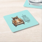 シンプルにもかかわらず愛らしい猫テーマ紙コースター スクエアペーパーコースター (アングル)