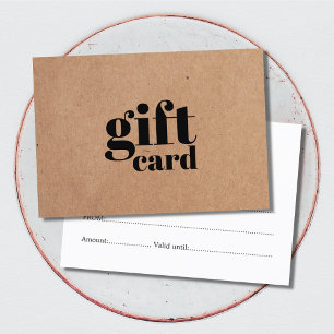 シンプルによって印刷されるクラフトの美しいのギフト券 割引カード