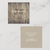 シンプルによって老化させる素朴な木製のヴィンテージの作家のモノグラム スクエア名刺 (正面/裏面)