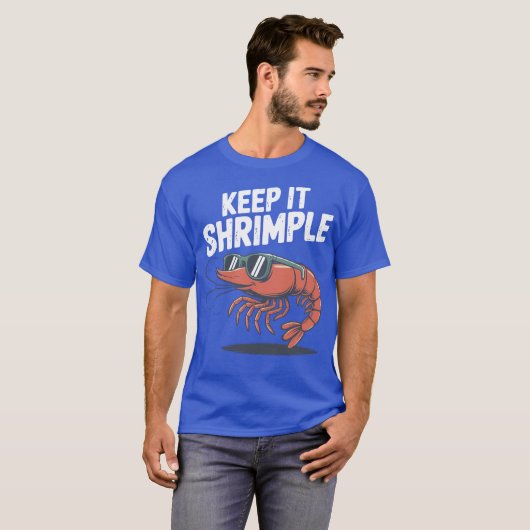 シンプルにエビでクールなエビのパロディ Tシャツ (正面フル)