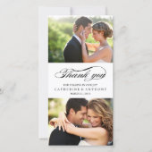 シンプルにエレガントな結婚式ありがとう – ホワイト サンキューカード (正面)