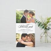 シンプルにエレガントな結婚式ありがとう – ホワイト サンキューカード (スタンド正面)