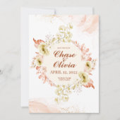 シンプルにエレガントな結婚式の日付カードを保存 招待状 (正面)