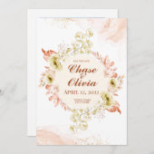 シンプルにエレガントな結婚式の日付カードを保存 招待状 (正面/裏面)