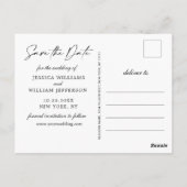 シンプルにエレガントな結婚式の日付写真を保存シンプルする ポストカード (裏面)