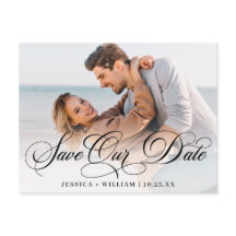 シンプルにエレガントな結婚式の日付写真を保存