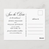 シンプルにエレガントな結婚式の日付3の写真を保存 ポストカード (裏面)