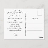 シンプルにエレガントな結婚式の日付3の写真を保存 ポストカード (裏面)