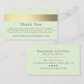 シンプルにシックなゴールドフォイルストライプミニマリストありがとう 名刺 (正面/裏面)