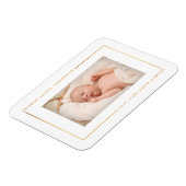 シンプルにシックなゴールドフォイル写真誕生のお知らせ マグネット (左側)