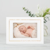 シンプルにシックなゴールドフォイル写真誕生のお知らせ 案内状 (スタンド正面)