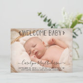 シンプルにシックなピンクの水玉模様誕生のお知らせ 案内状 (スタンド正面)