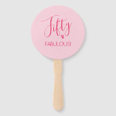 シンプルにシックなフィフティ&素晴らしい!ピンク50誕生日 ハンドファン (正面)