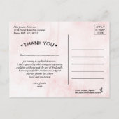 シンプルにシックなフローラガーデンベイビーシャワーありがとう 案内ポストカード (裏面)