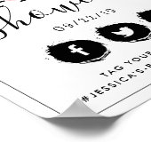 シンプルにシックなフローラガーデンベビーシャワーウェルカム ポスター (角)