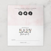 シンプルにシックなフローラガーデンベビーシャワー プレイスカード (外部開封)
