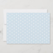 シンプルにシックなブルー水玉模様誕生のお知らせ 案内状 (裏面)