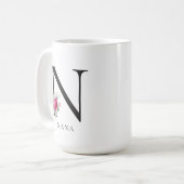 シンプルにシックな甘い牡丹ナナ15ozコーヒーマグ コーヒーマグカップ (正面左)