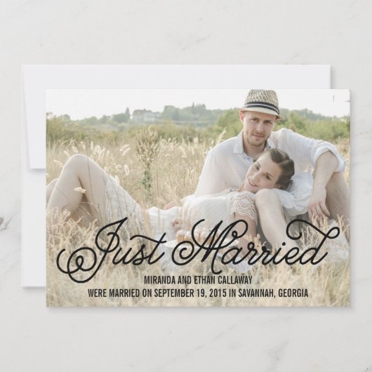 シンプルにスイートな結婚発表 - ブラック 招待状 (正面)