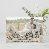 シンプルにスイートな結婚発表 - ブラック 招待状 (スタンド正面)