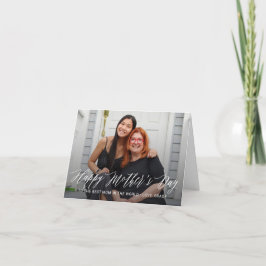 シンプルにスクリプトされたハッピーマザーズデイの写真カード カード