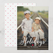 シンプルにタイムレスハッピーホリデーズホリデーホリデーフォトカード シーズンカード (正面/裏面)