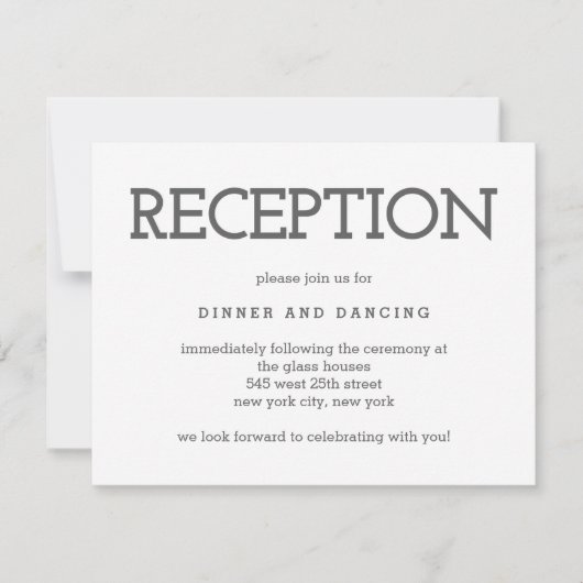 シンプルにタイムレス編集可能カラー披露宴カード 招待状 (正面)