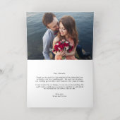 シンプルにロマンチックなフォイル折り畳まれた写真サンキューカード 箔グリーティングカード (内側レイダウン)