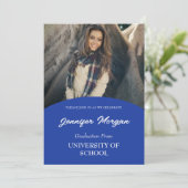 シンプルに上品な写真卒業招待状 招待状 (スタンド正面)