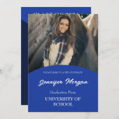 シンプルに上品な写真卒業招待状 招待状 (正面/裏面)