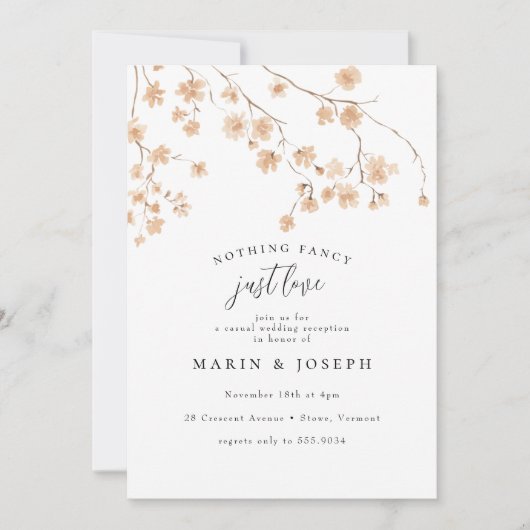 シンプルに愛を大切にしたカジュアルな結婚披露宴 招待状 (正面)