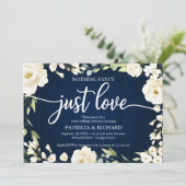 シンプルに愛を Wedding ホワイト フラワー 招待状 (スタンド正面)