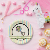 シンプルに甘いラトル赤ちゃんシャワー紙プレート ペーパープレート (パーティー)