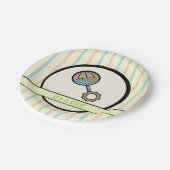 シンプルに甘いラトル赤ちゃんシャワー紙プレート ペーパープレート (アングル)